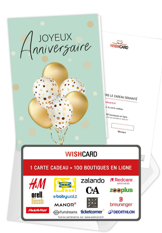 Joyeux anniversaire - Ballons Or