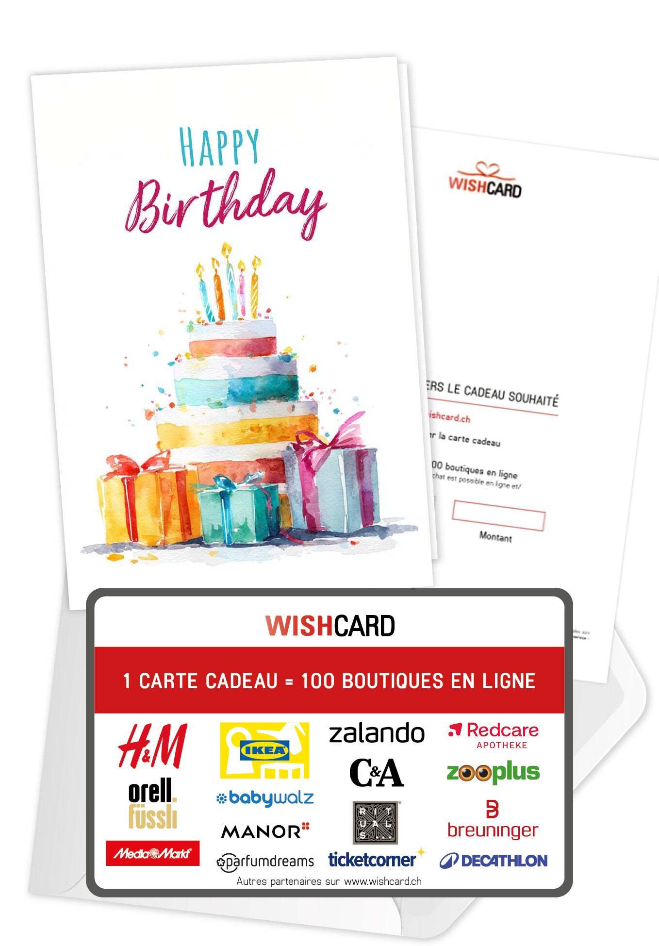 Happy Birthday - Gâteau aquarelle