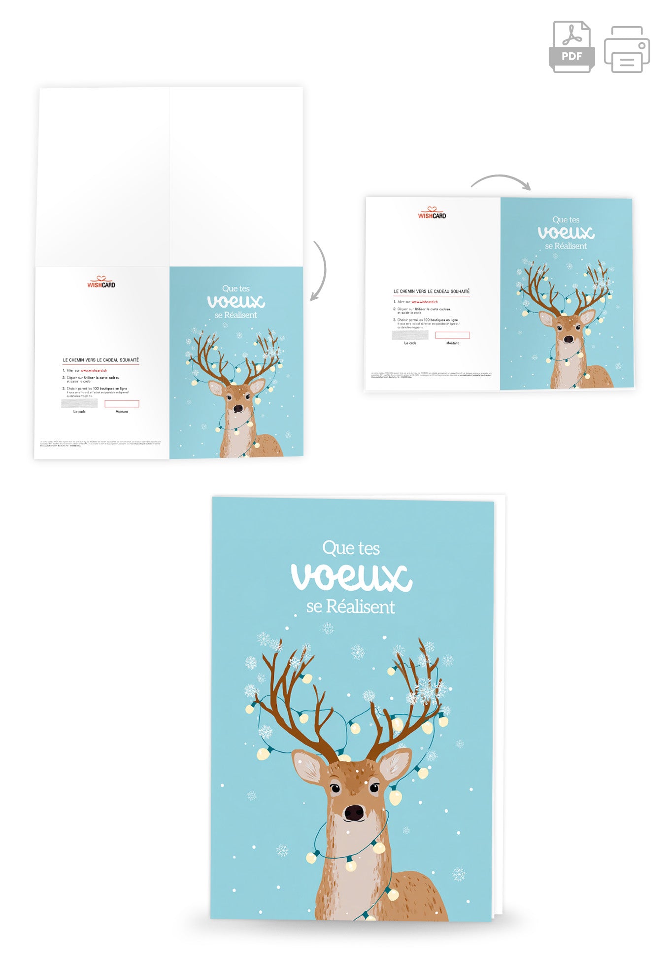 Que tes voeux - Guirlande lumineuse Renne