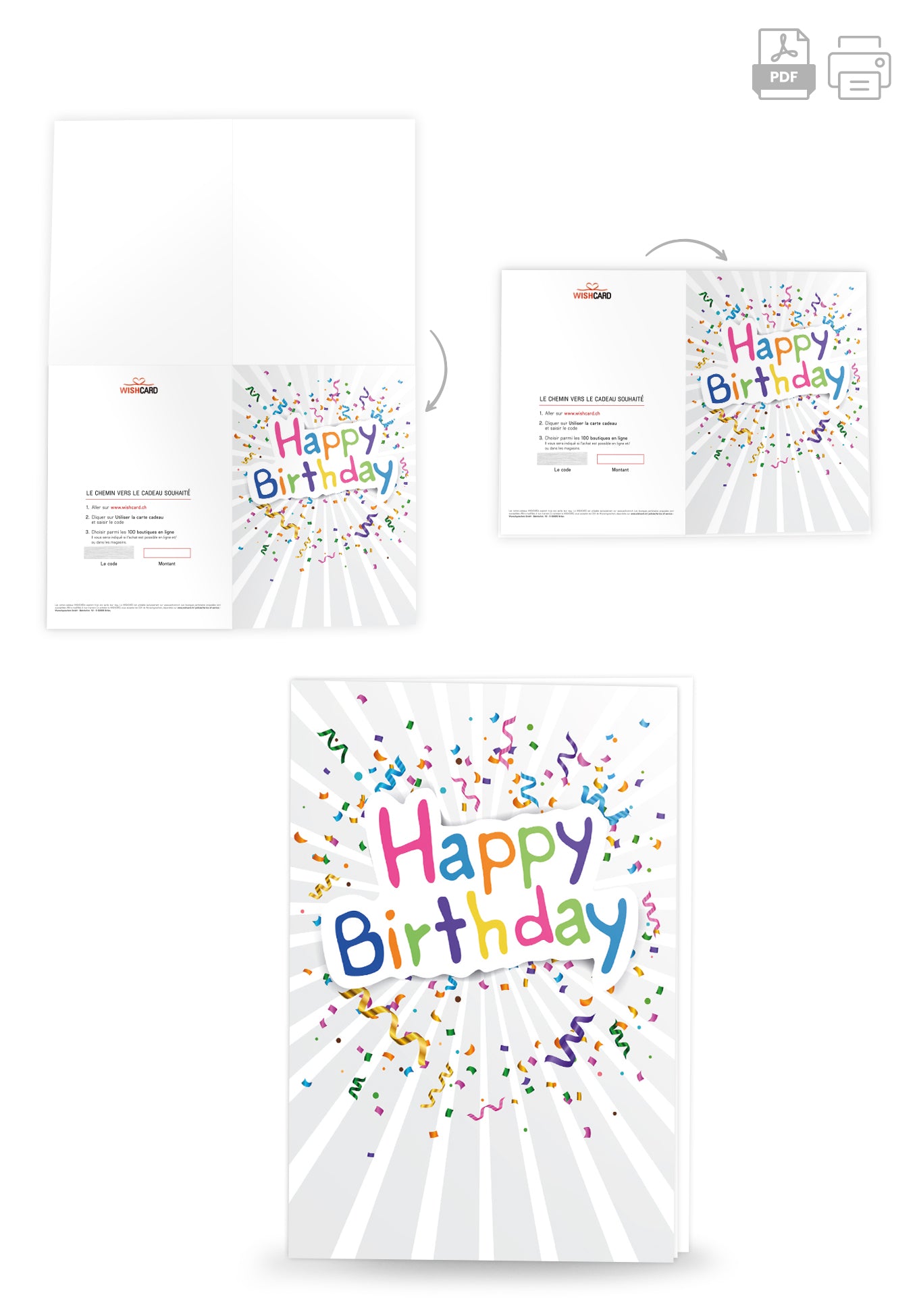 Happy Birthday - Confetti (Optional: With logo for an additional € 2)