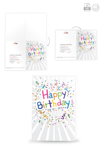 Happy Birthday - Confetti (Opzionale: con logo per un supplemento di 2 €)