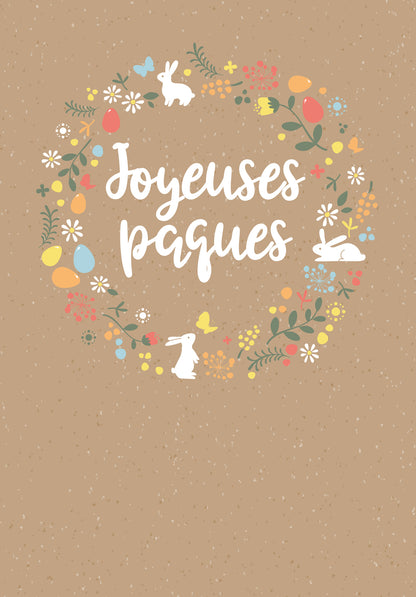 Joyeuses Pâques - Couronne Beige