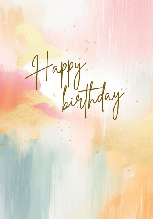 Happy Birthday - Aquarelle colorée