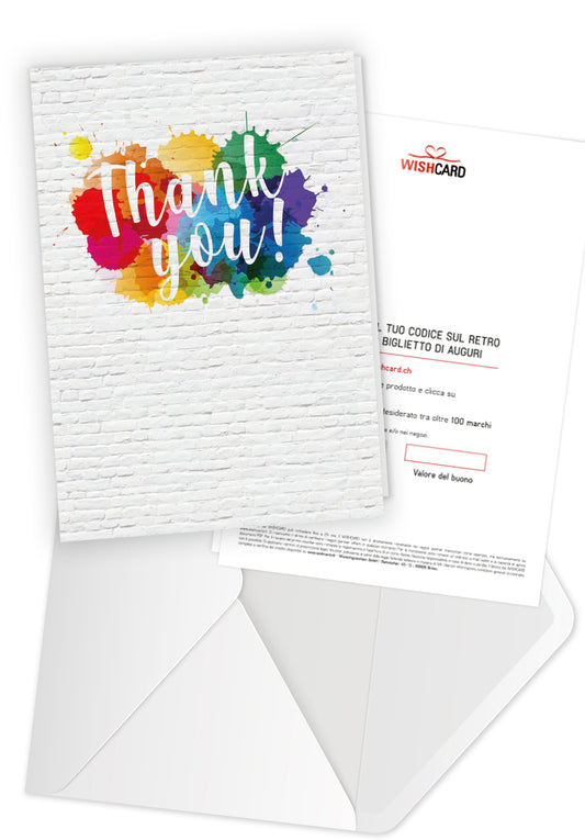 Thank you - Macchie colorate (Supplément : Avec logo pour un supplément de 2 €)